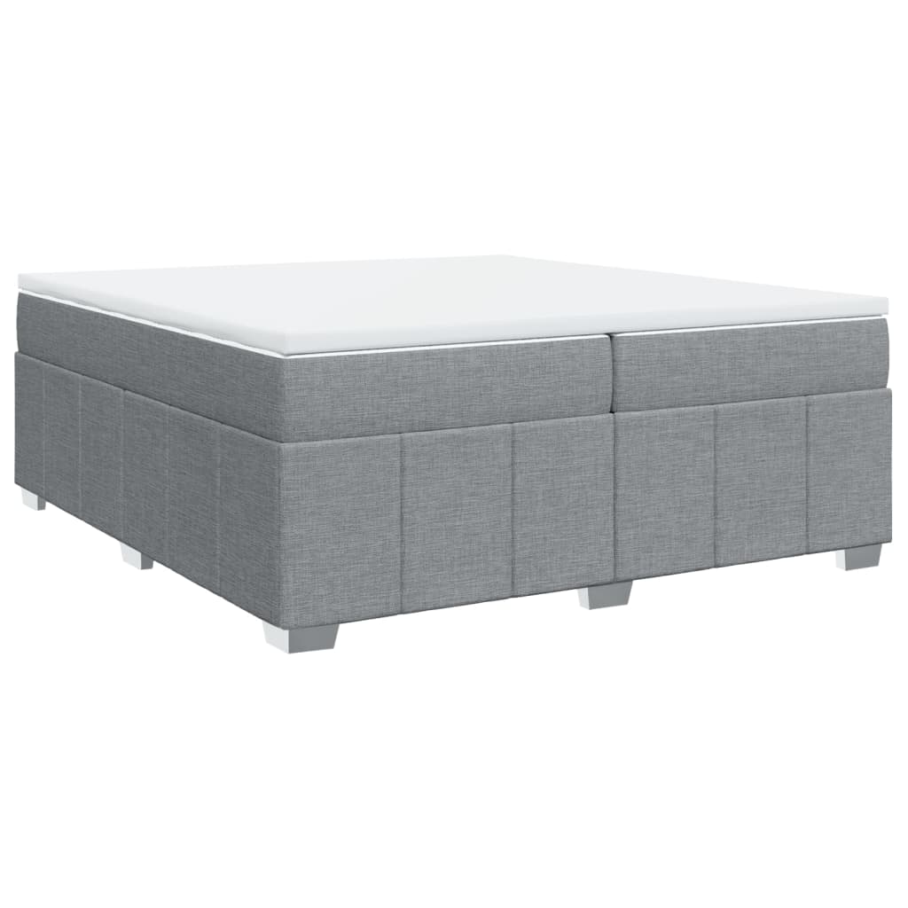 Boxspring met matras stof lichtgrijs 200x200 cm is nu te koop bij PeponiXL, paradijselijk wonen!