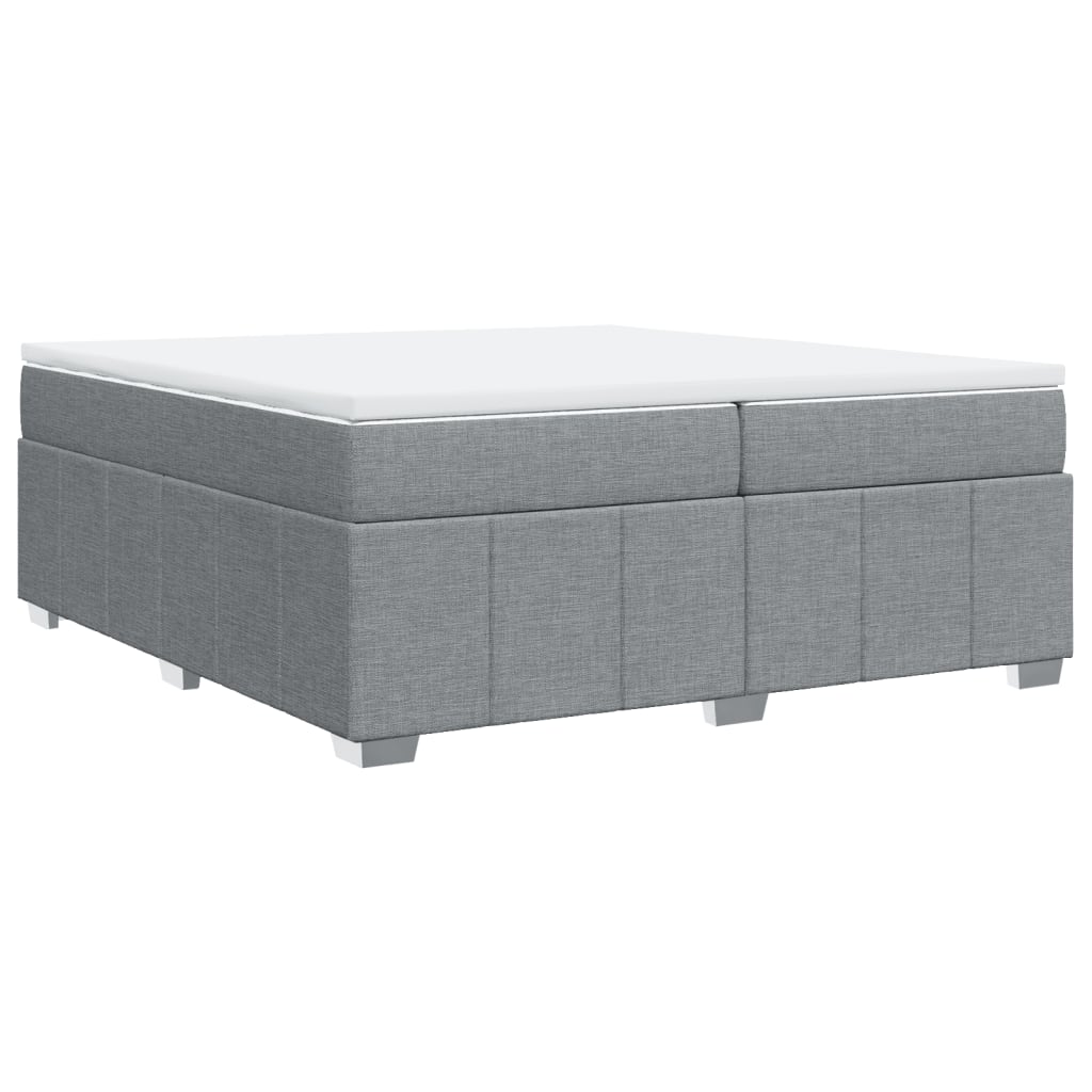 Boxspring met matras stof lichtgrijs 200x200 cm is nu te koop bij PeponiXL, paradijselijk wonen!