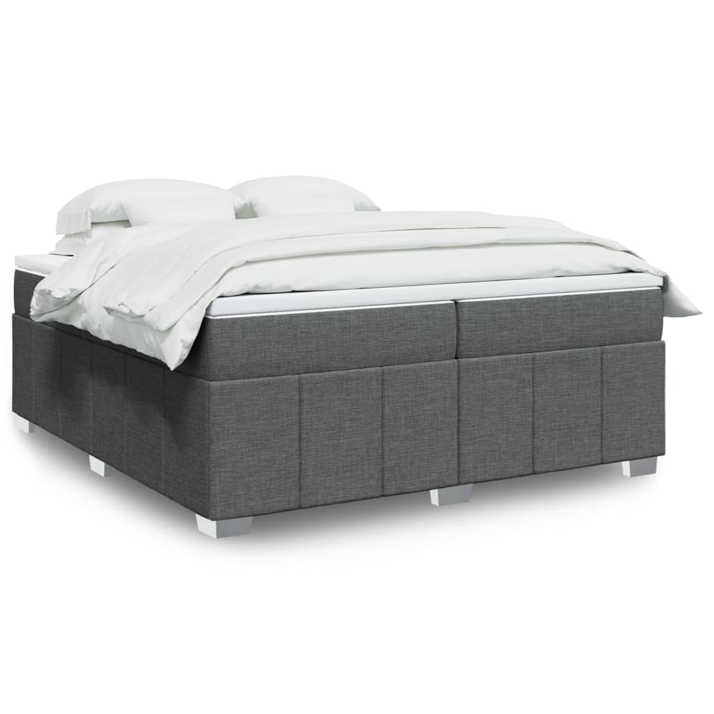 Boxspring met matras stof donkergrijs 200x200 cm is nu te koop bij PeponiXL, paradijselijk wonen!