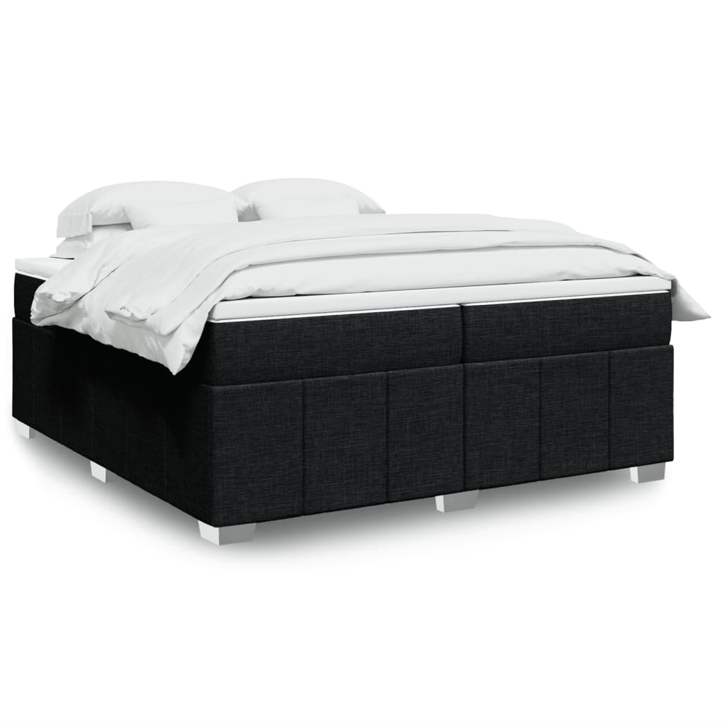 Boxspring met matras stof zwart 200x200 cm is nu te koop bij PeponiXL, paradijselijk wonen!