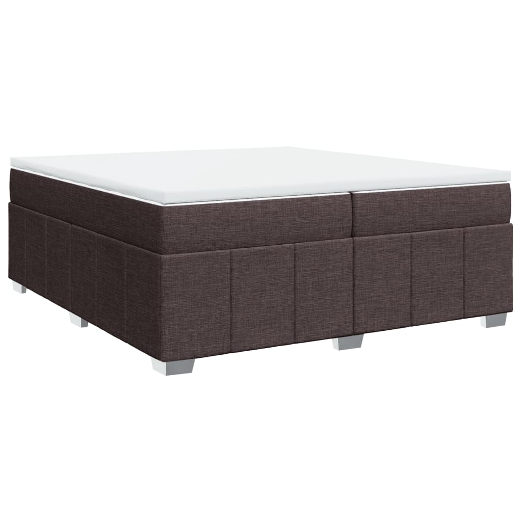 Boxspring met matras stof donkerbruin 200x200 cm is nu te koop bij PeponiXL, paradijselijk wonen!