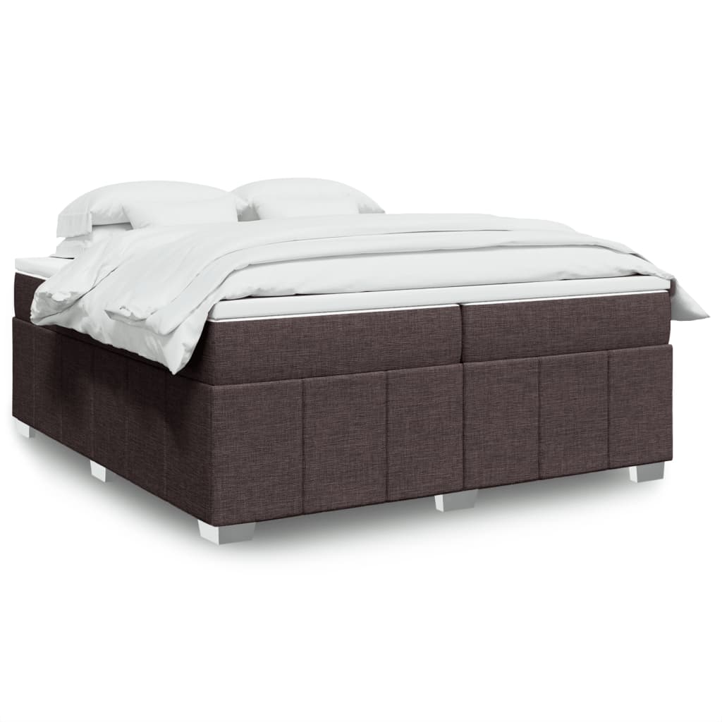 Boxspring met matras stof donkerbruin 200x200 cm is nu te koop bij PeponiXL, paradijselijk wonen!