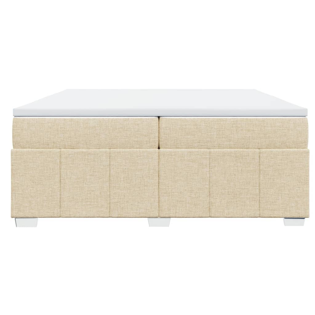 Boxspring met matras stof crèmekleurig 200x200 cm is nu te koop bij PeponiXL, paradijselijk wonen!