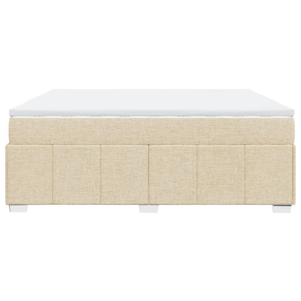 Boxspring met matras stof crèmekleurig 200x200 cm is nu te koop bij PeponiXL, paradijselijk wonen!