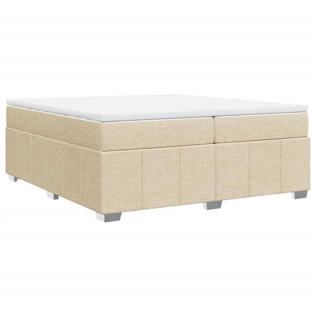 Boxspring met matras stof crèmekleurig 200x200 cm is nu te koop bij PeponiXL, paradijselijk wonen!