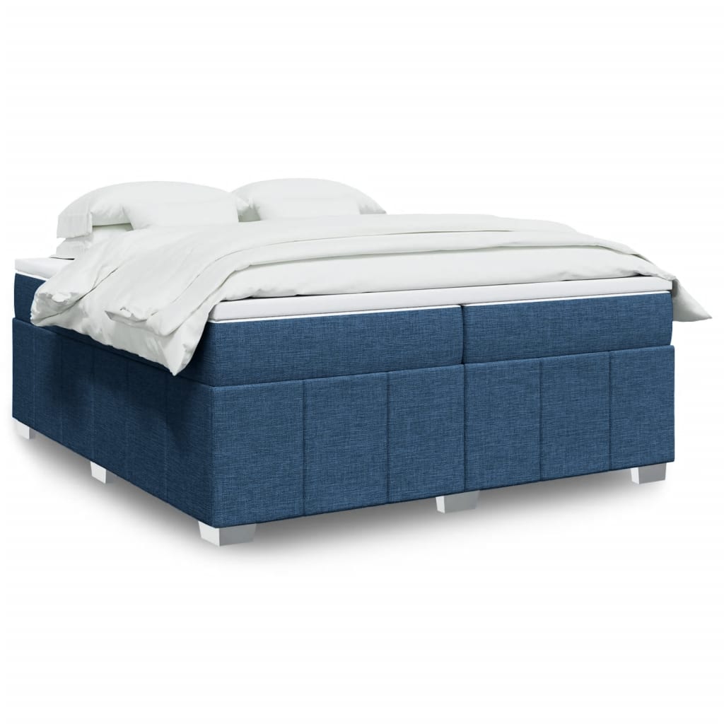 Boxspring met matras stof blauw 200x200 cm is nu te koop bij PeponiXL, paradijselijk wonen!