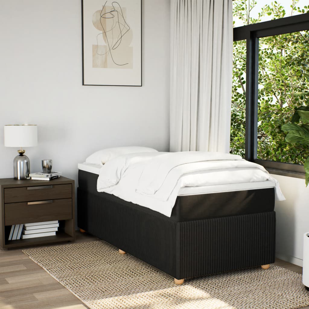 Boxspring met matras stof zwart 80x200 cm is nu te koop bij PeponiXL, paradijselijk wonen!
