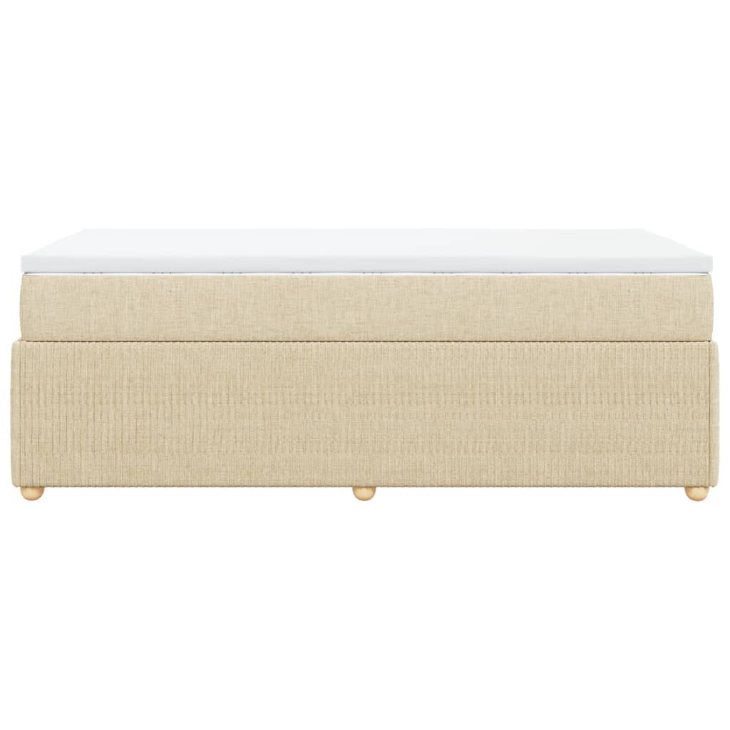 Boxspring met matras stof crèmekleurig 80x200 cm is nu te koop bij PeponiXL, paradijselijk wonen!