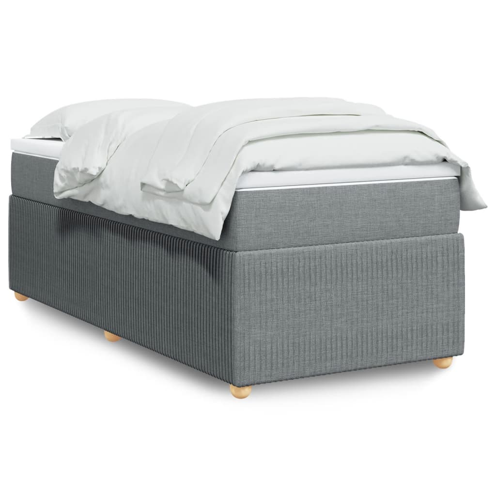 Boxspring met matras stof lichtgrijs 90x190 cm is nu te koop bij PeponiXL, paradijselijk wonen!