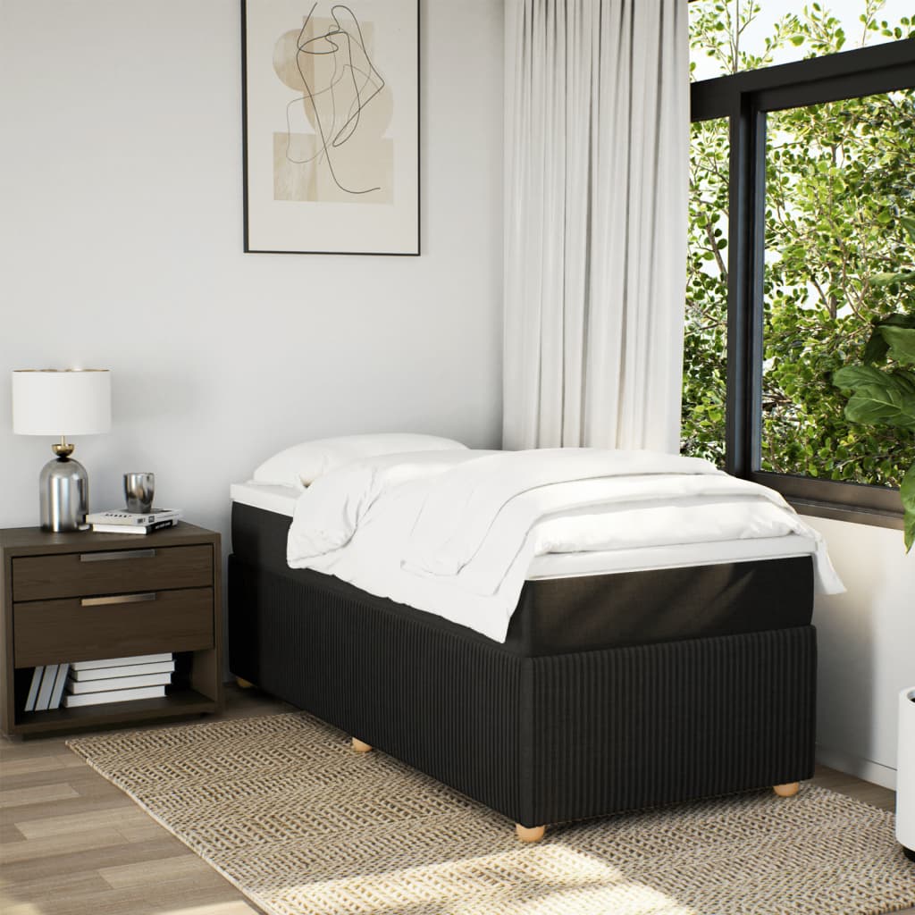 Boxspring met matras stof zwart 90x190 cm is nu te koop bij PeponiXL, paradijselijk wonen!