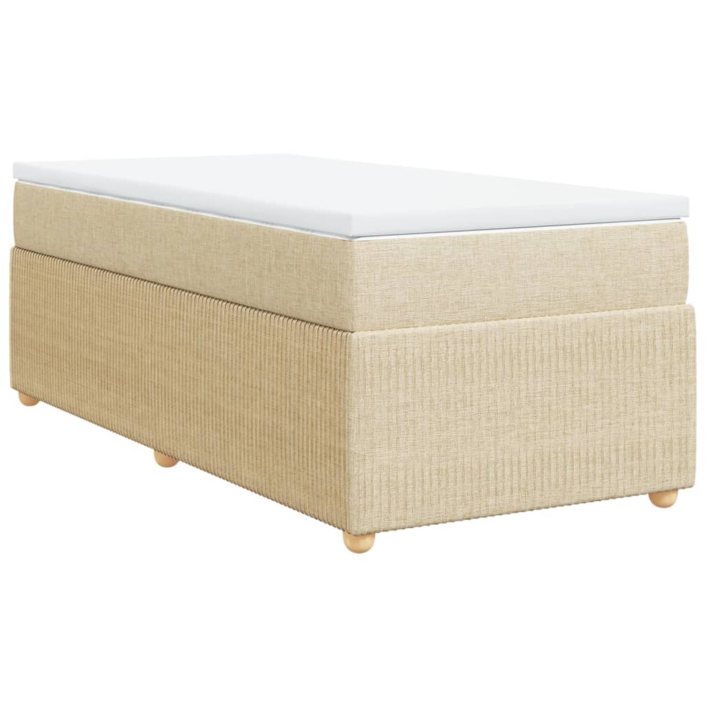 Boxspring met matras stof crèmekleurig 90x190 cm is nu te koop bij PeponiXL, paradijselijk wonen!