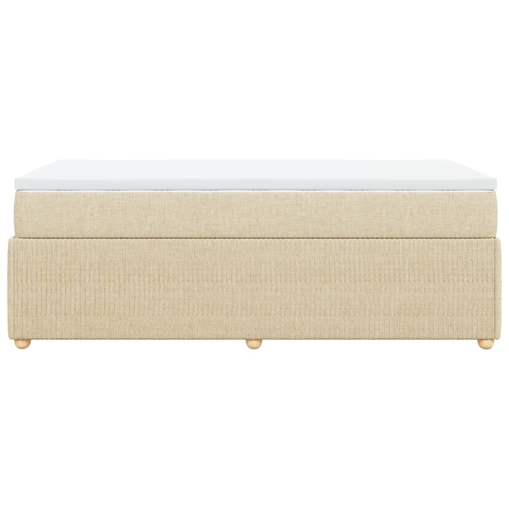 Boxspring met matras stof crèmekleurig 90x190 cm is nu te koop bij PeponiXL, paradijselijk wonen!