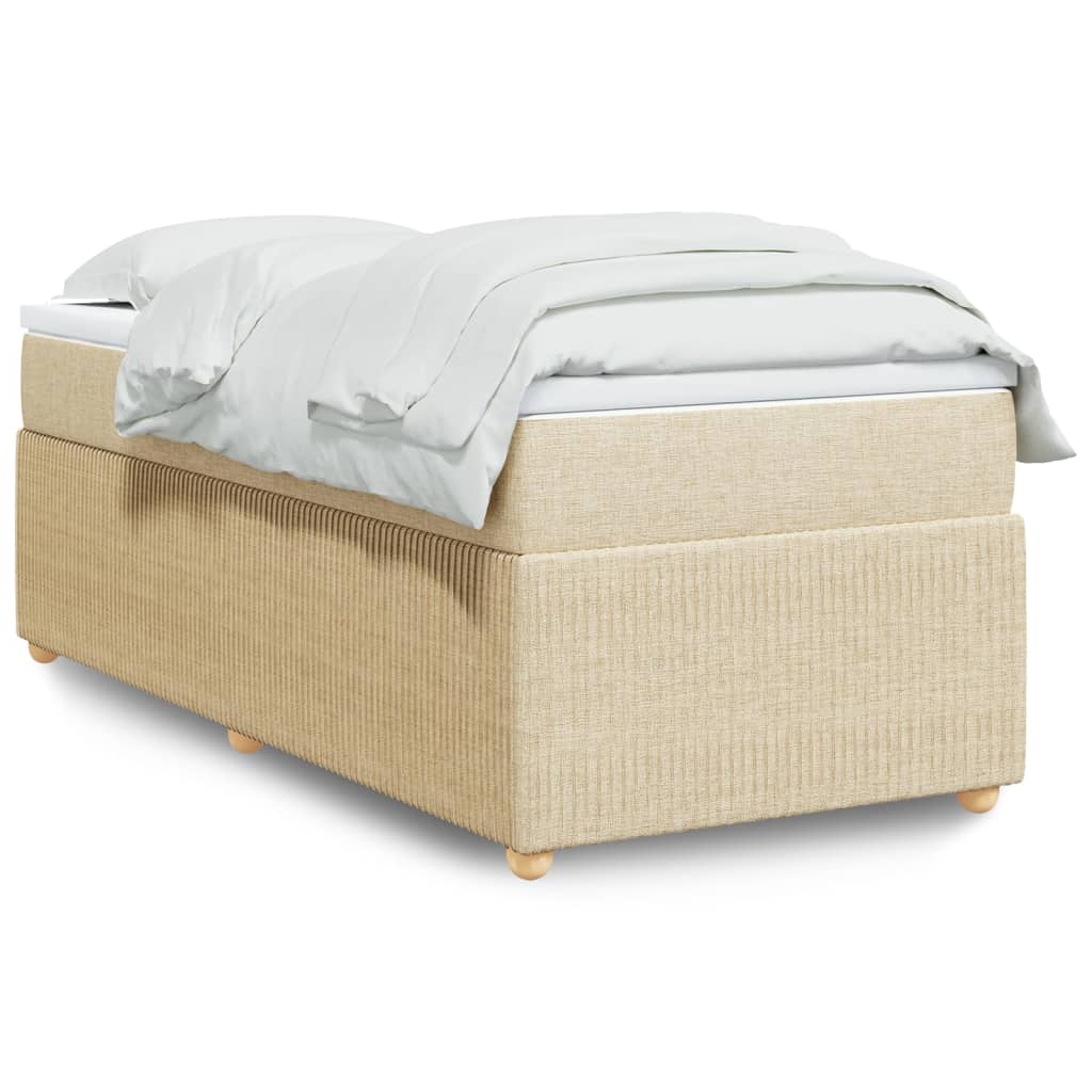 Boxspring met matras stof crèmekleurig 90x190 cm is nu te koop bij PeponiXL, paradijselijk wonen!