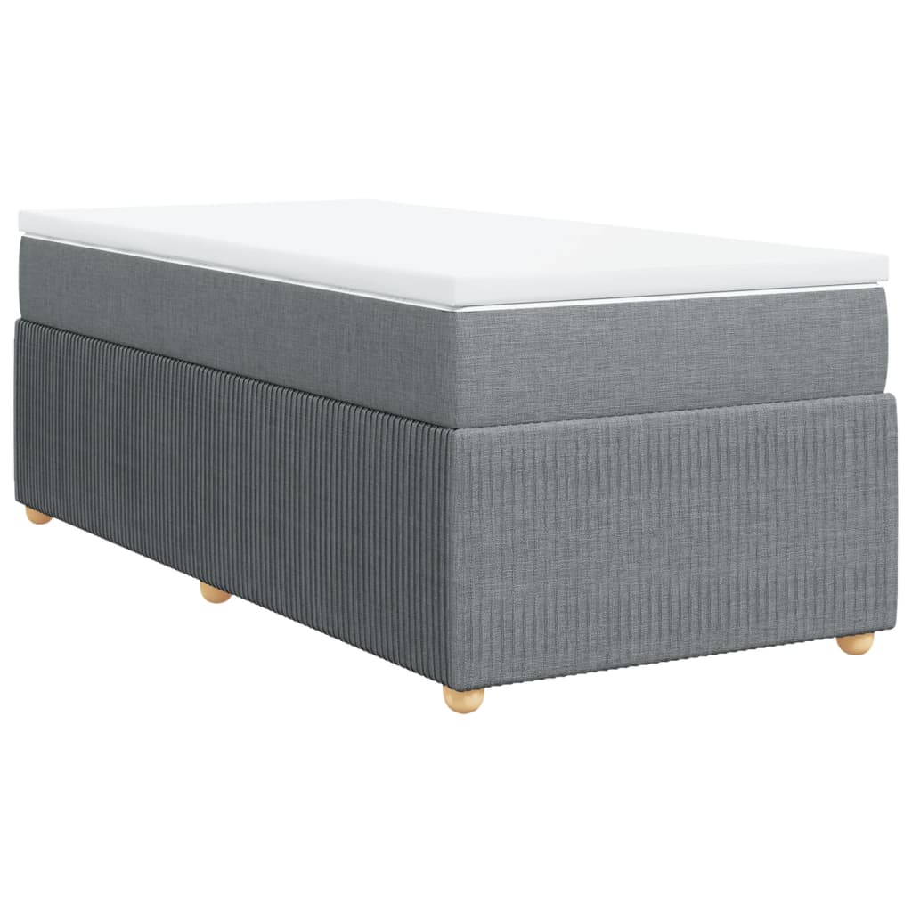 Boxspring met matras stof lichtgrijs 90x200 cm is nu te koop bij PeponiXL, paradijselijk wonen!