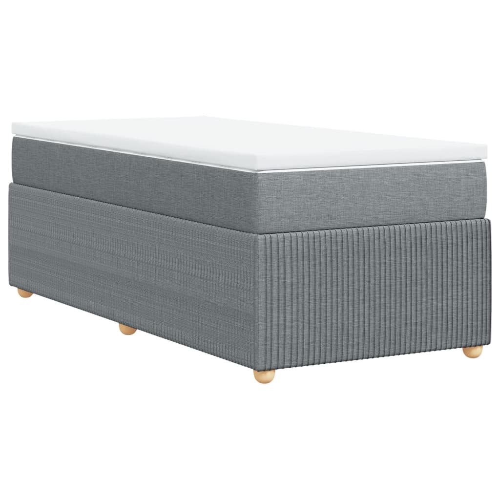 Boxspring met matras stof lichtgrijs 90x200 cm is nu te koop bij PeponiXL, paradijselijk wonen!