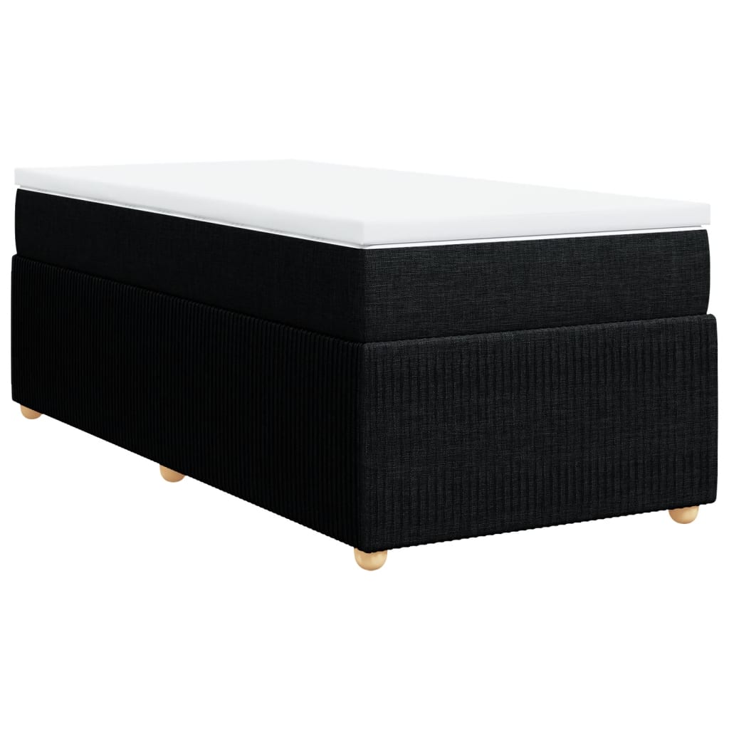 Boxspring met matras stof zwart 90x200 cm is nu te koop bij PeponiXL, paradijselijk wonen!