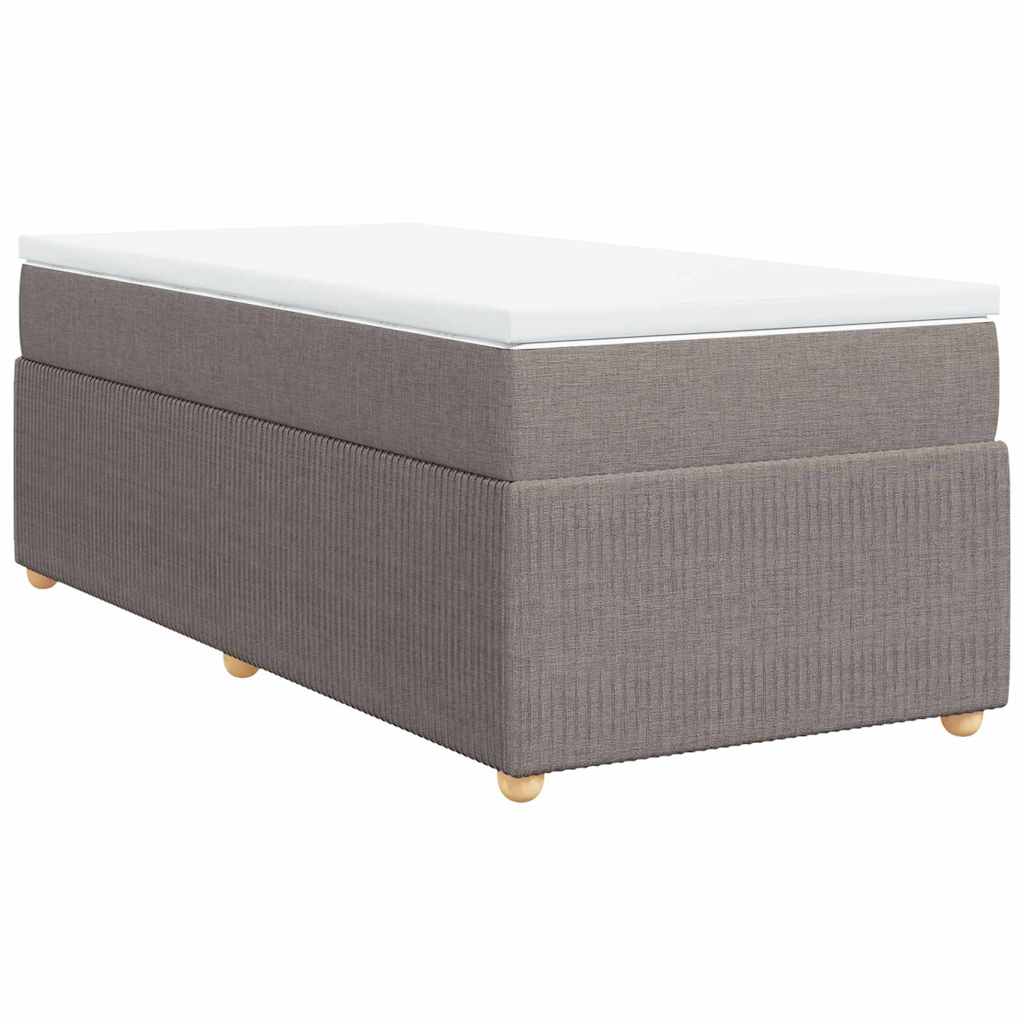 Boxspring met matras stof taupe 90x200 cm is nu te koop bij PeponiXL, paradijselijk wonen!