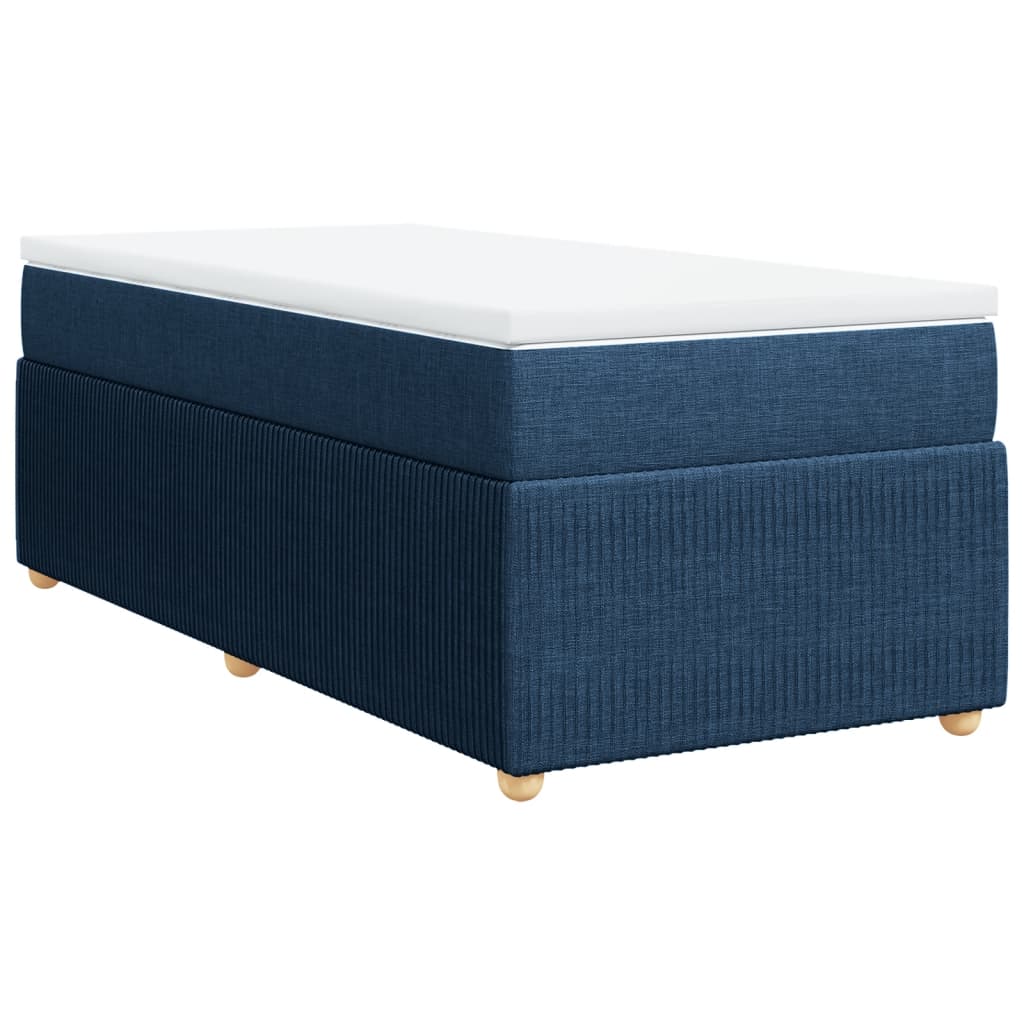 Boxspring met matras stof blauw 90x200 cm is nu te koop bij PeponiXL, paradijselijk wonen!
