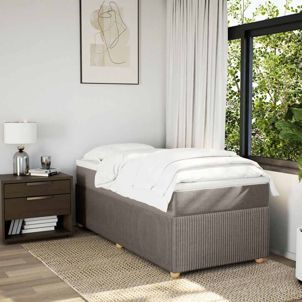 Boxspring met matras stof taupe 100x200 cm is nu te koop bij PeponiXL, paradijselijk wonen!