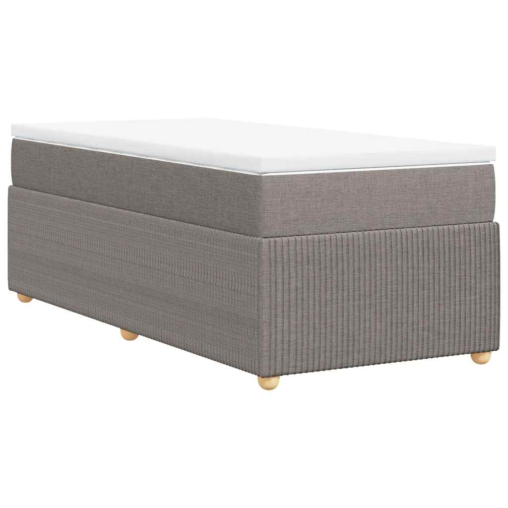 Boxspring met matras stof taupe 100x200 cm is nu te koop bij PeponiXL, paradijselijk wonen!