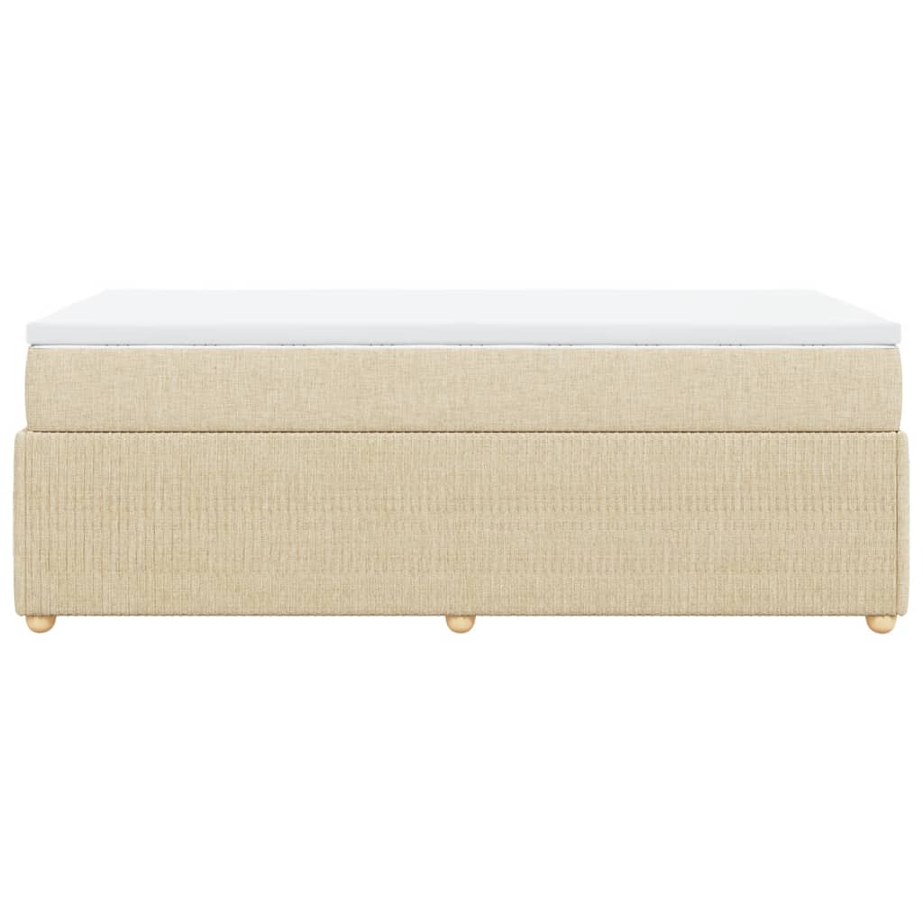 Boxspring met matras stof crèmekleurig 100x200 cm is nu te koop bij PeponiXL, paradijselijk wonen!