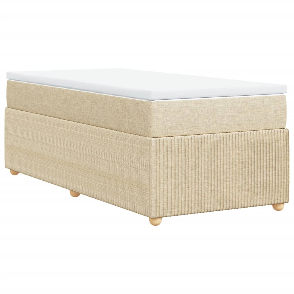 Boxspring met matras stof crèmekleurig 100x200 cm is nu te koop bij PeponiXL, paradijselijk wonen!