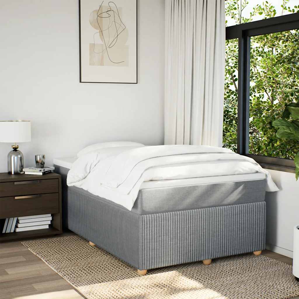 Boxspring met matras stof lichtgrijs 120x190 cm is nu te koop bij PeponiXL, paradijselijk wonen!