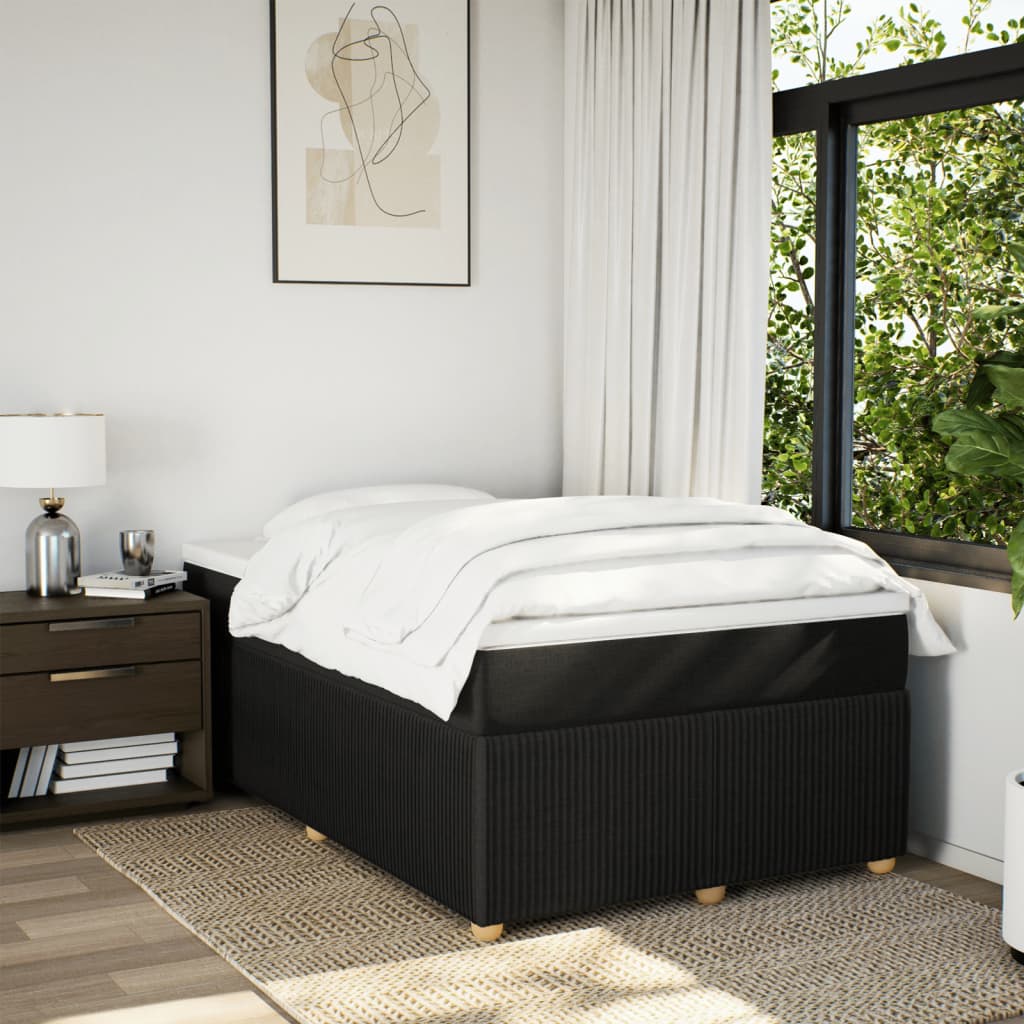 Boxspring met matras stof zwart 120x190 cm is nu te koop bij PeponiXL, paradijselijk wonen!