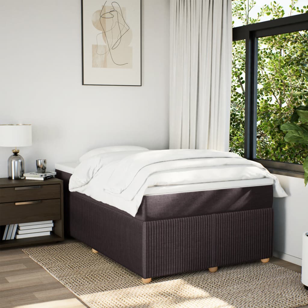 Boxspring met matras stof donkerbruin 120x190 cm is nu te koop bij PeponiXL, paradijselijk wonen!