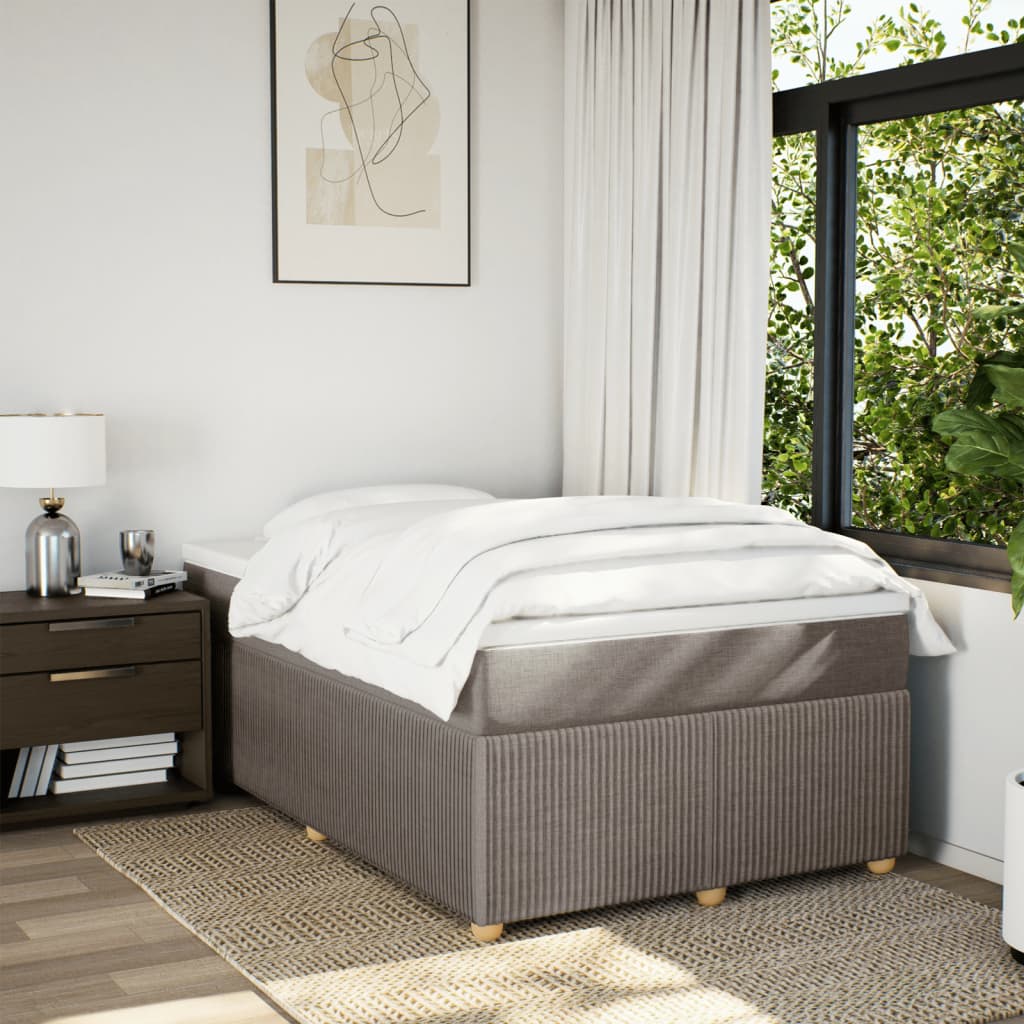 Boxspring met matras stof taupe 120x190 cm is nu te koop bij PeponiXL, paradijselijk wonen!