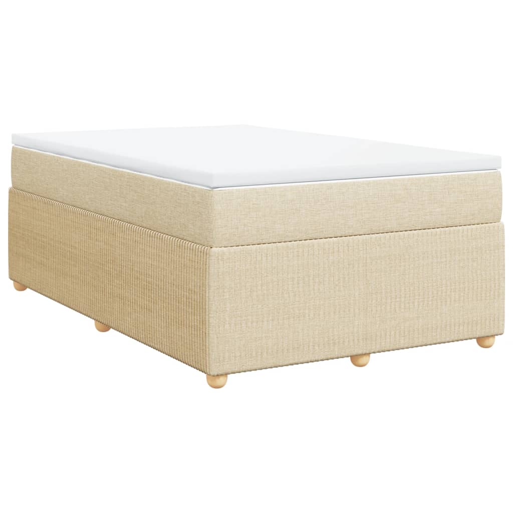 Boxspring met matras stof crèmekleurig 120x190 cm is nu te koop bij PeponiXL, paradijselijk wonen!