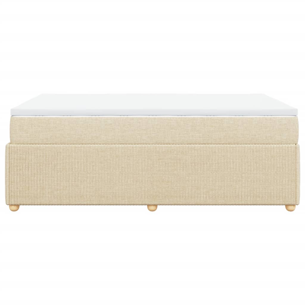 Boxspring met matras stof crèmekleurig 120x190 cm is nu te koop bij PeponiXL, paradijselijk wonen!