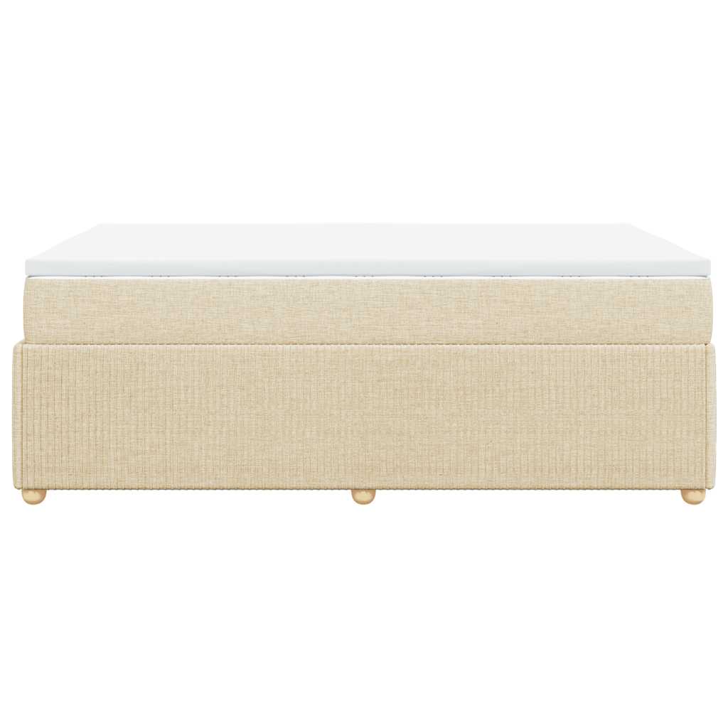 Boxspring met matras stof crèmekleurig 120x200 cm is nu te koop bij PeponiXL, paradijselijk wonen!