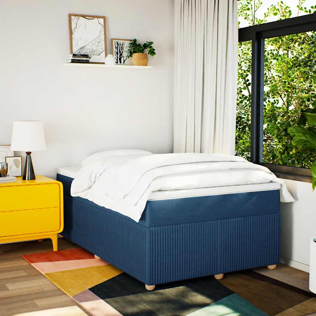 Boxspring met matras stof blauw 120x200 cm is nu te koop bij PeponiXL, paradijselijk wonen!