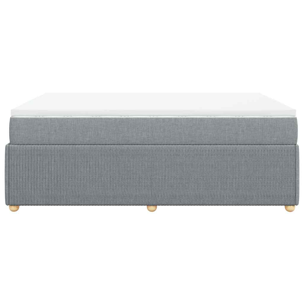 Boxspring met matras stof lichtgrijs 140x190 cm is nu te koop bij PeponiXL, paradijselijk wonen!