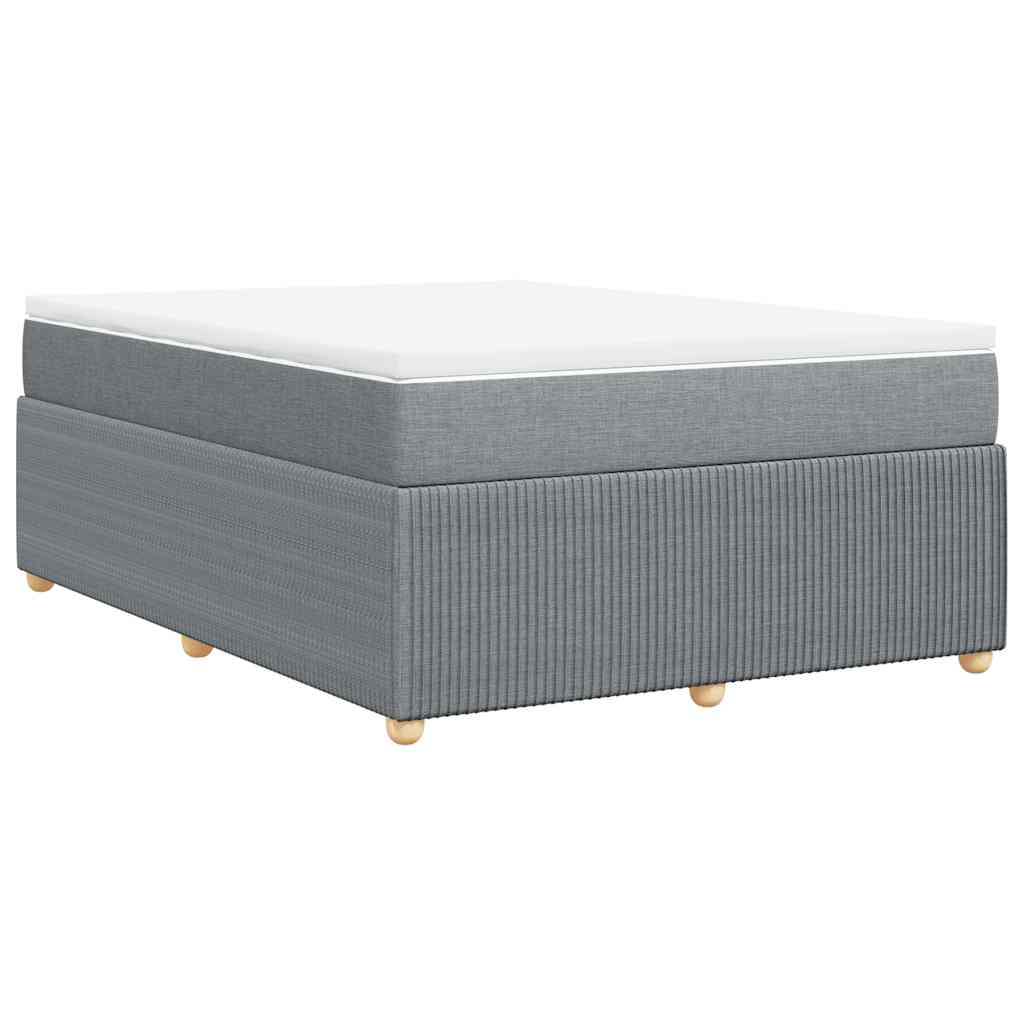 Boxspring met matras stof lichtgrijs 140x190 cm is nu te koop bij PeponiXL, paradijselijk wonen!