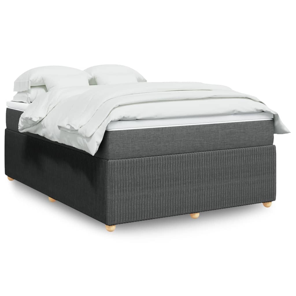 Boxspring met matras stof donkergrijs 140x190 cm is nu te koop bij PeponiXL, paradijselijk wonen!
