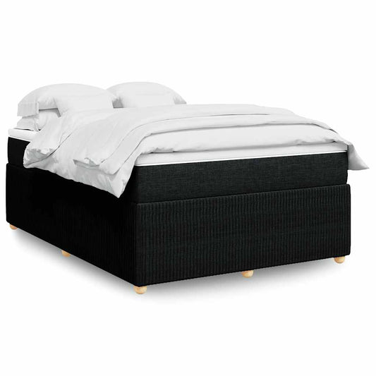 Boxspring met matras stof zwart 140x190 cm is nu te koop bij PeponiXL, paradijselijk wonen!