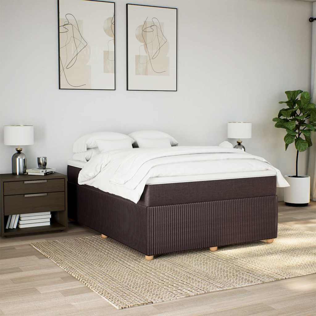 Boxspring met matras stof donkerbruin 140x190 cm is nu te koop bij PeponiXL, paradijselijk wonen!