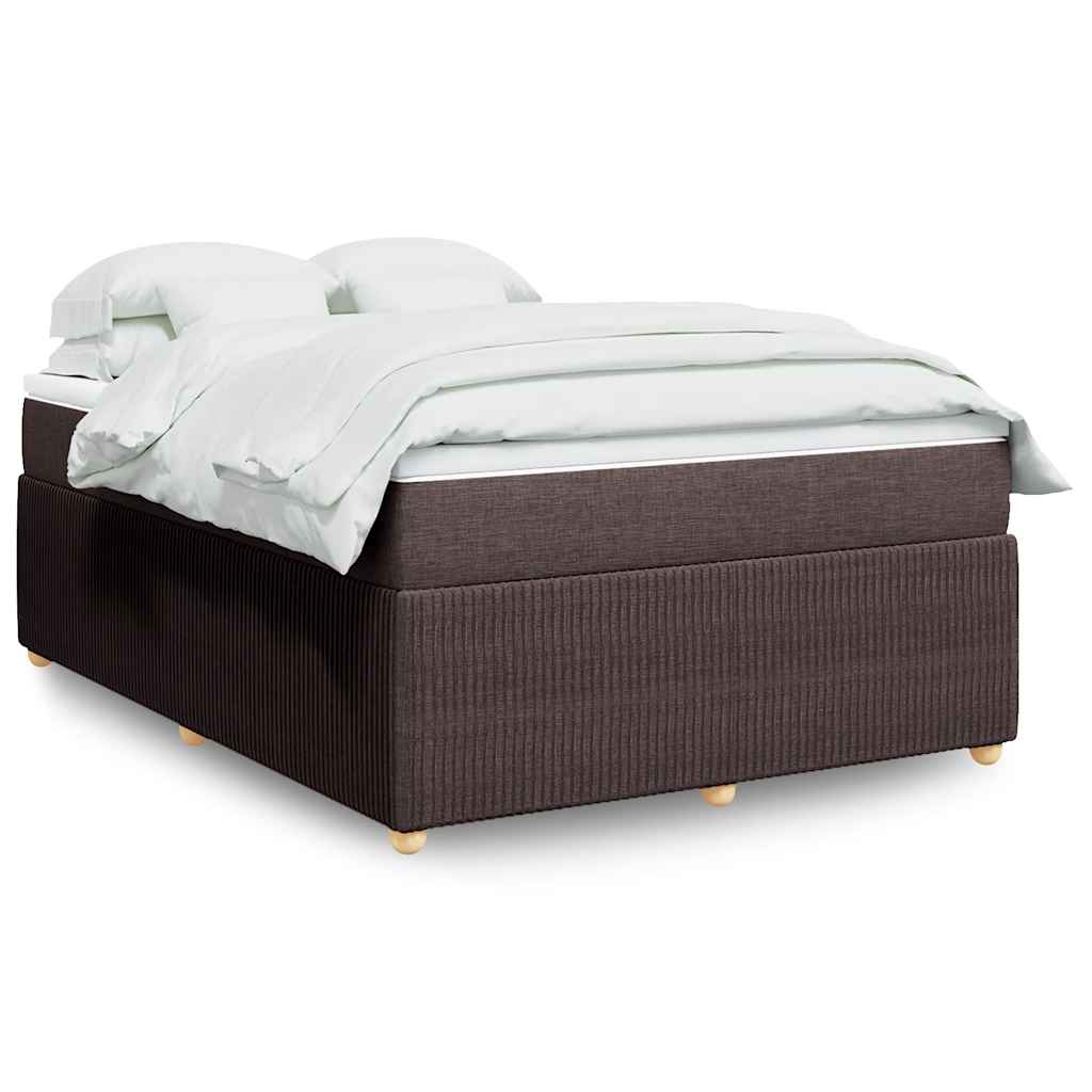 Boxspring met matras stof donkerbruin 140x190 cm is nu te koop bij PeponiXL, paradijselijk wonen!