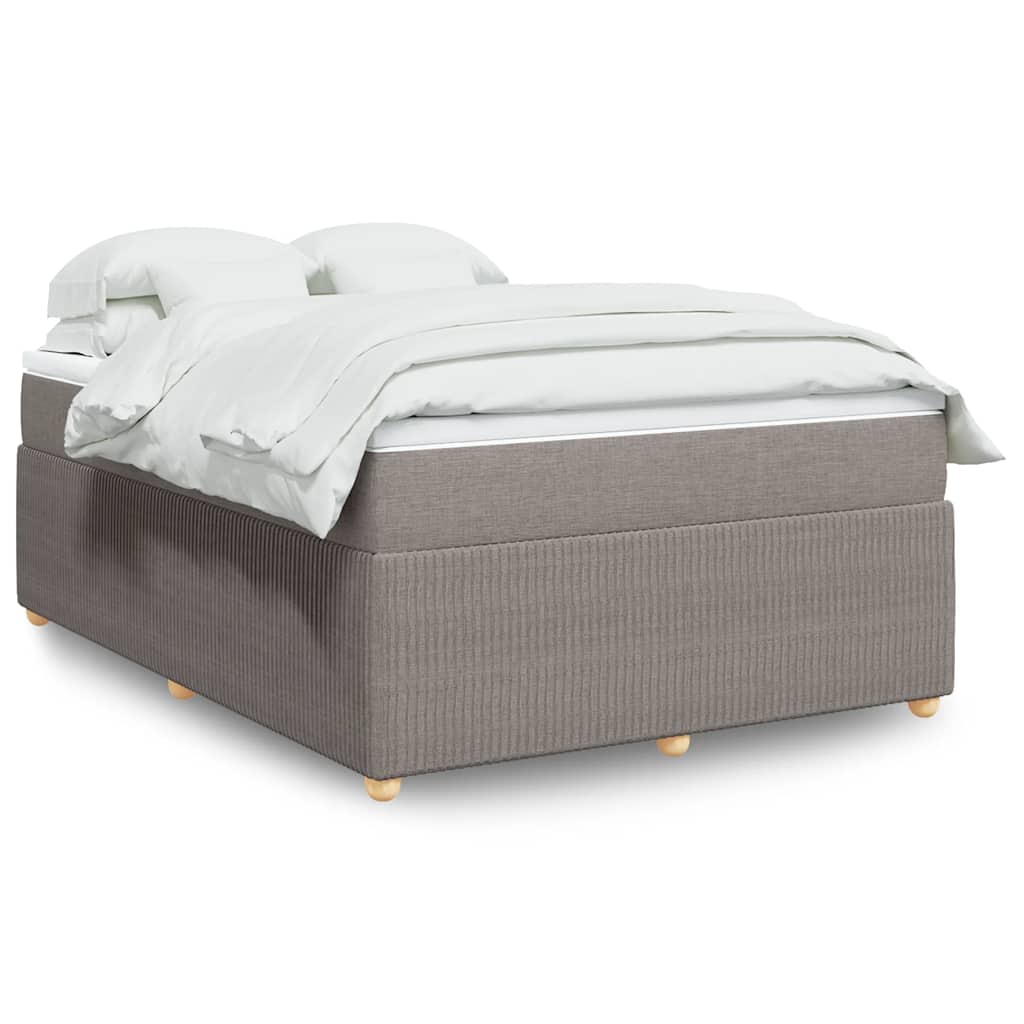 Boxspring met matras stof taupe 140x190 cm is nu te koop bij PeponiXL, paradijselijk wonen!