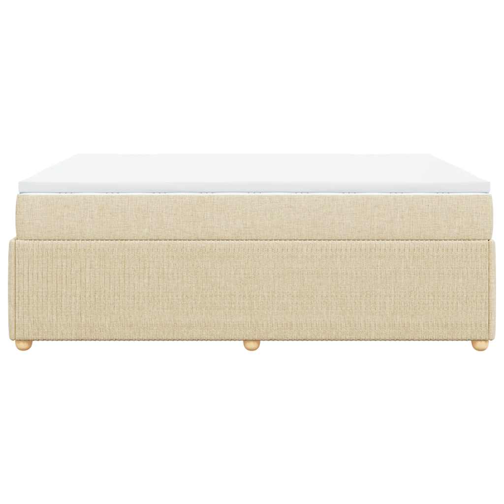 Boxspring met matras stof crèmekleurig 140x190 cm is nu te koop bij PeponiXL, paradijselijk wonen!