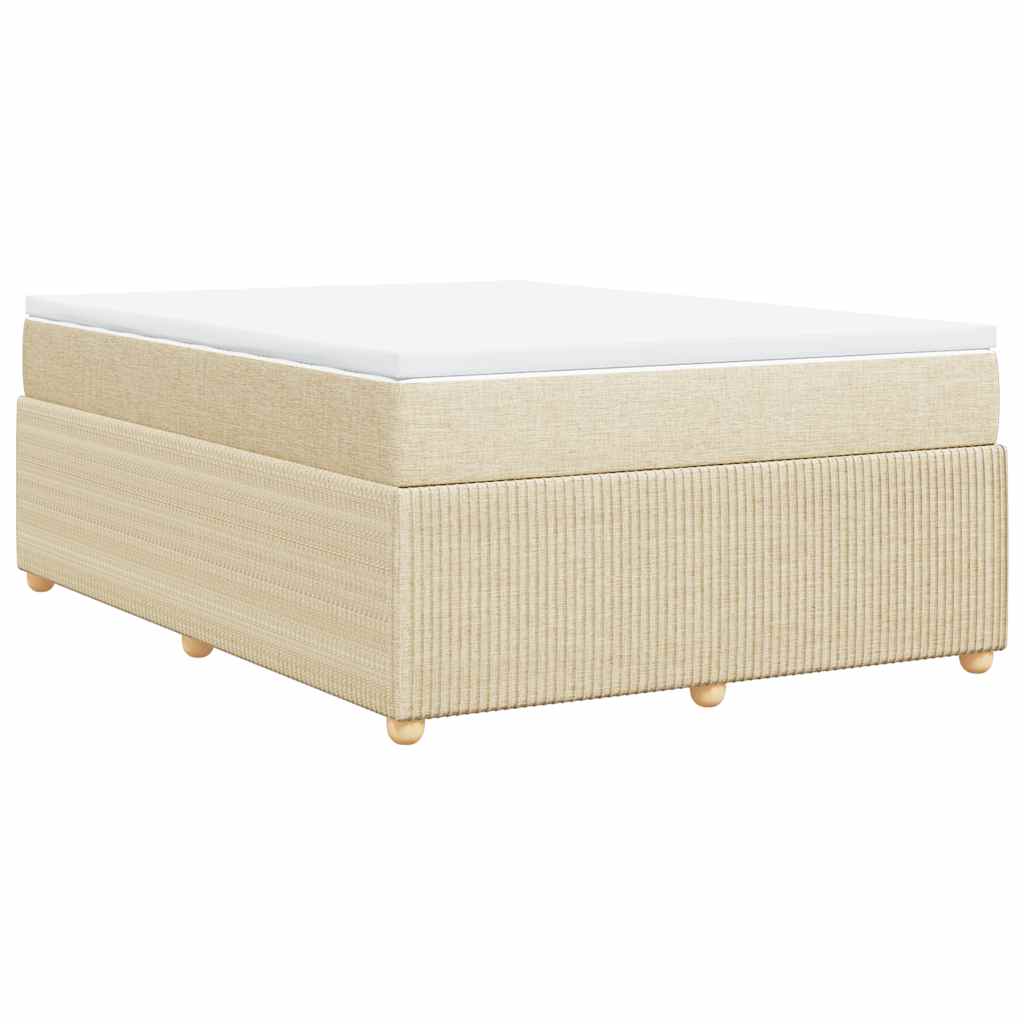 Boxspring met matras stof crèmekleurig 140x190 cm is nu te koop bij PeponiXL, paradijselijk wonen!