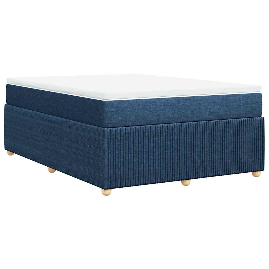 Boxspring met matras stof blauw 140x190 cm is nu te koop bij PeponiXL, paradijselijk wonen!