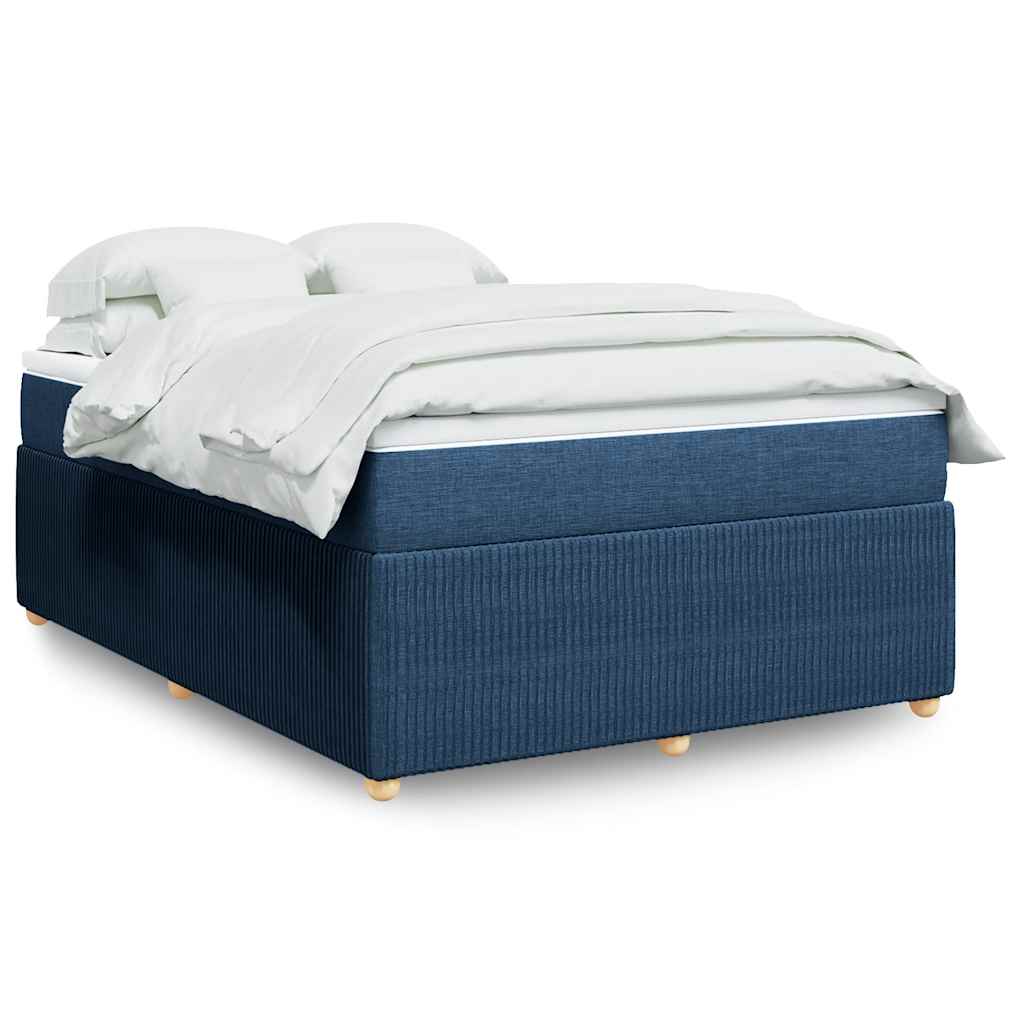 Boxspring met matras stof blauw 140x190 cm is nu te koop bij PeponiXL, paradijselijk wonen!