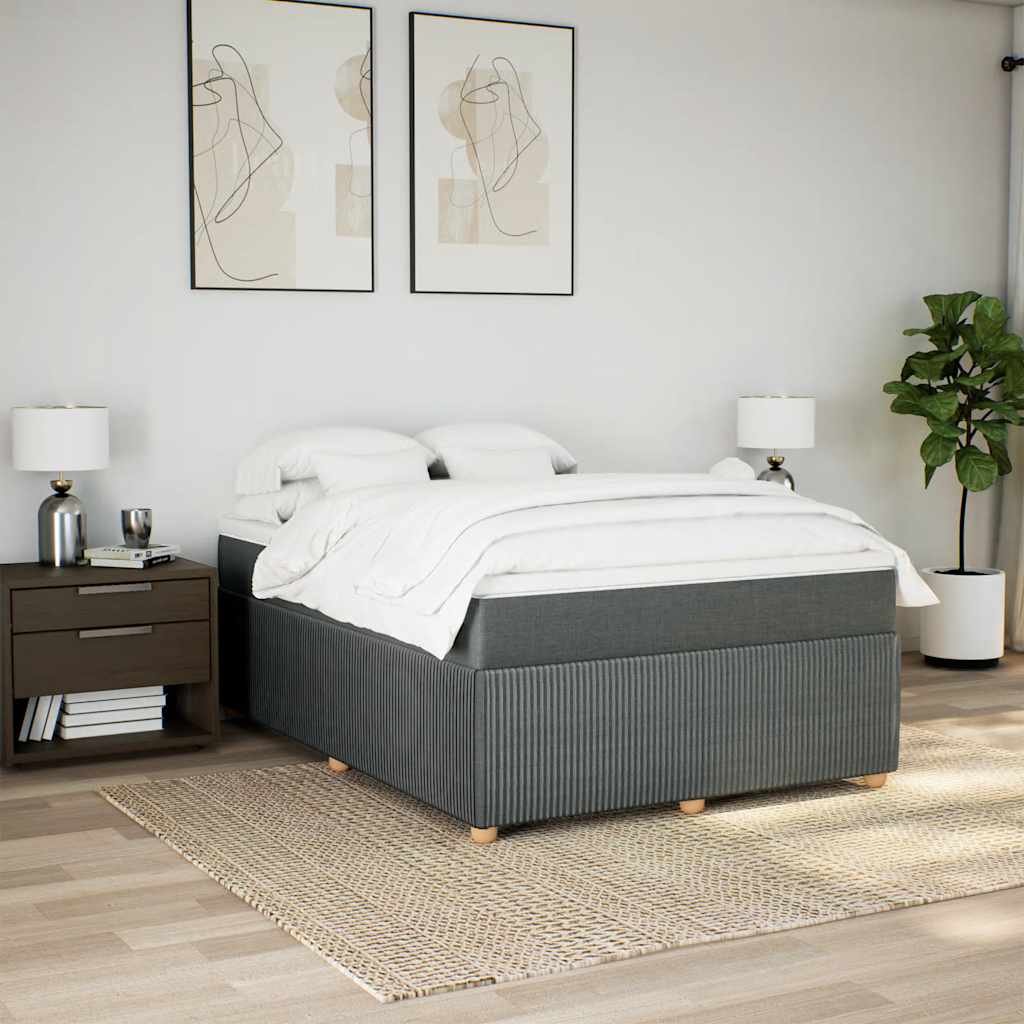 Boxspring met matras stof donkergrijs 140x200 cm is nu te koop bij PeponiXL, paradijselijk wonen!