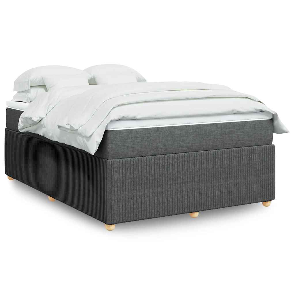 Boxspring met matras stof donkergrijs 140x200 cm is nu te koop bij PeponiXL, paradijselijk wonen!