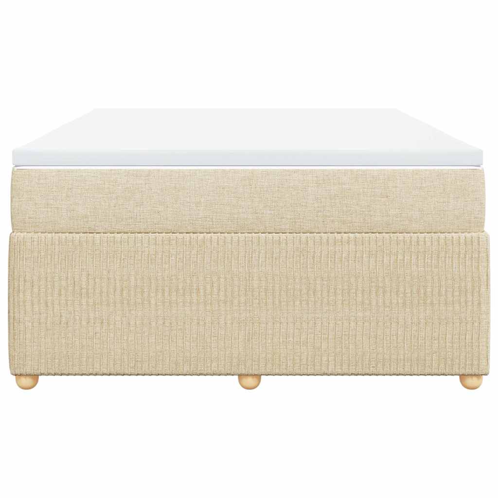 Boxspring met matras stof crèmekleurig 140x200 cm is nu te koop bij PeponiXL, paradijselijk wonen!