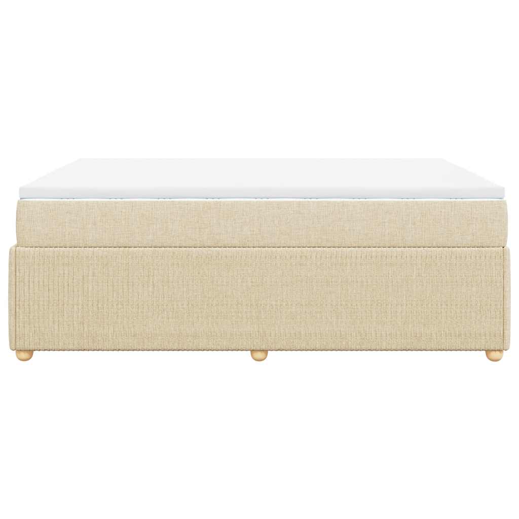 Boxspring met matras stof crèmekleurig 140x200 cm is nu te koop bij PeponiXL, paradijselijk wonen!