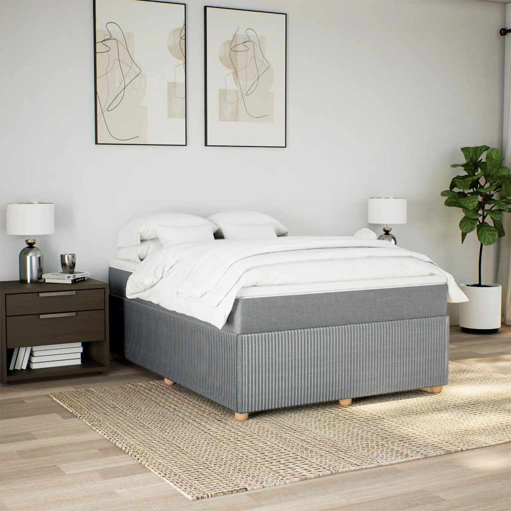 Boxspring met matras stof lichtgrijs 160x200 cm is nu te koop bij PeponiXL, paradijselijk wonen!
